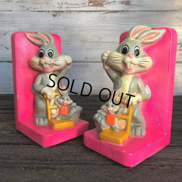 画像1: 70s Vintage WB Bugs Bunny Bookends Holiday Fair Japan (J705) (1)