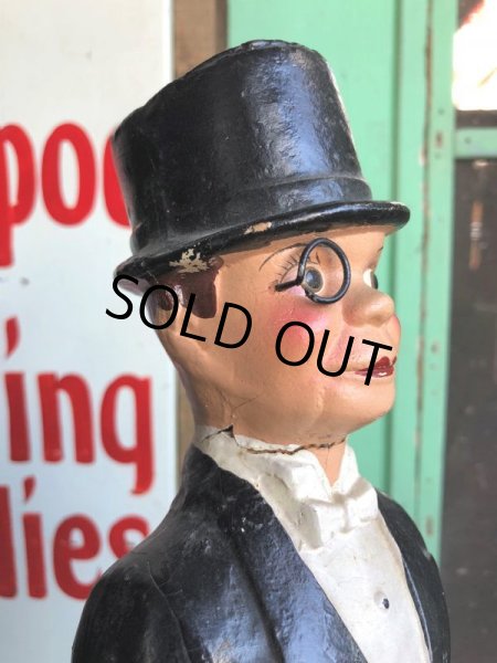 画像7: 40s Vintage Charlie McCarthy Composition Statue (J707) (7)