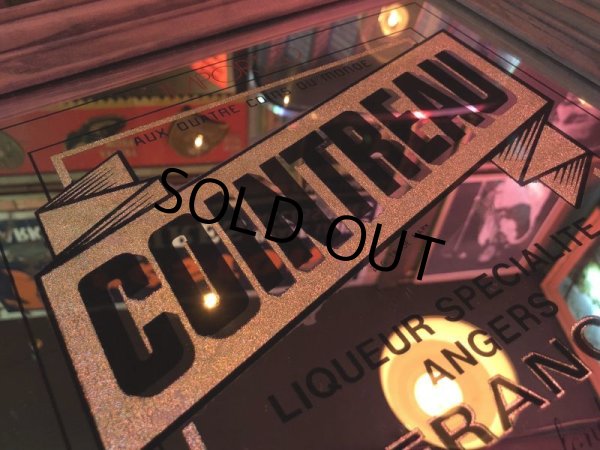 画像10: Vintage COINTREAU LIQUER Pub BAR Wooden Mirror (J706) (10)