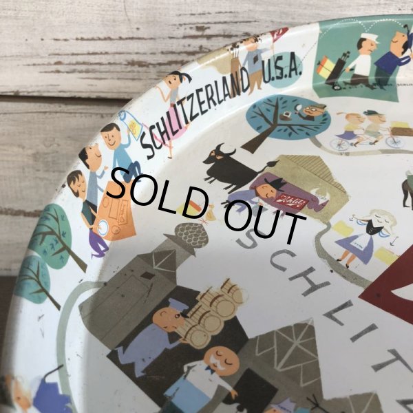 画像5: Vintage Schlitz Round Tin Tray (J760) (5)