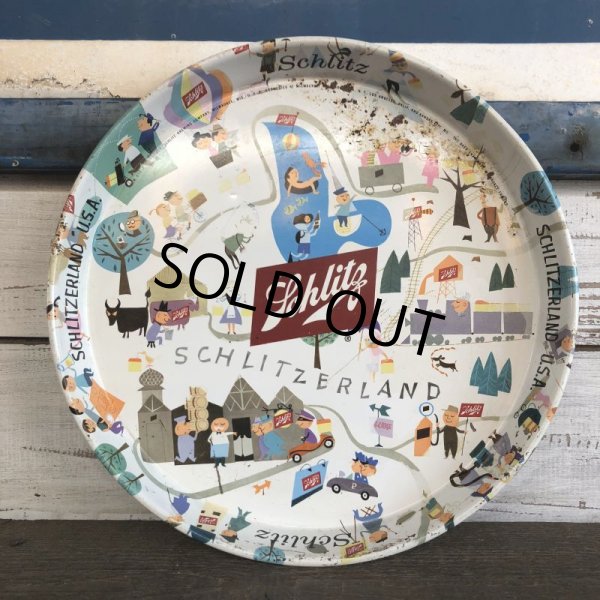画像2: Vintage Schlitz Round Tin Tray (J760) (2)