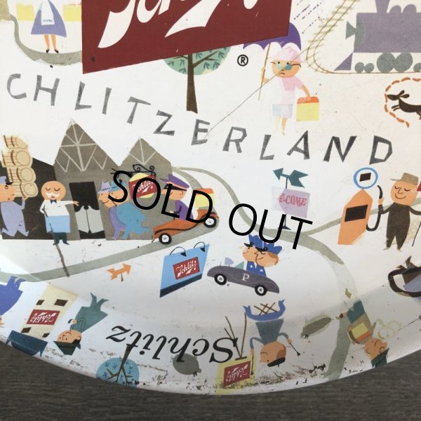 画像6: Vintage Schlitz Round Tin Tray (J760) (6)