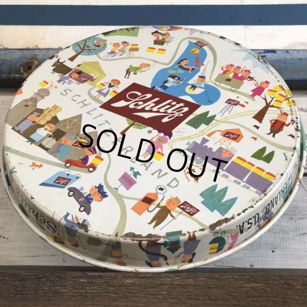 画像9: Vintage Schlitz Round Tin Tray (J760) (9)