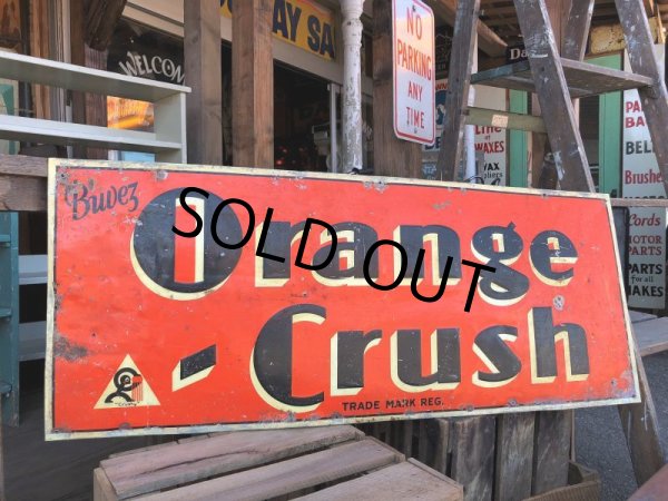 画像1: 40s Vintage Orange Crush Tin Sign (J764) (1)