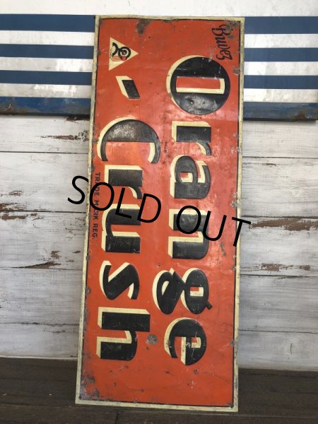 画像2: 40s Vintage Orange Crush Tin Sign (J764) (2)