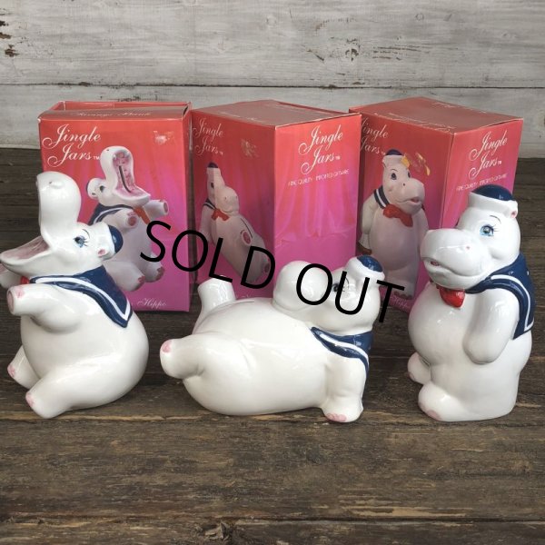 画像3: Vintage Happy Hippo Ceramic Piggy Bank Set of 3 (J773) (3)