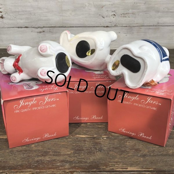 画像4: Vintage Happy Hippo Ceramic Piggy Bank Set of 3 (J773) (4)