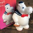 画像7: Vintage Happy Hippo Ceramic Piggy Bank Set of 3 (J773) (7)