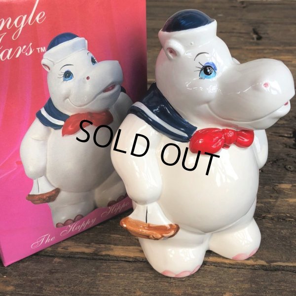 画像7: Vintage Happy Hippo Ceramic Piggy Bank Set of 3 (J773) (7)