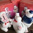 画像8: Vintage Happy Hippo Ceramic Piggy Bank Set of 3 (J773) (8)