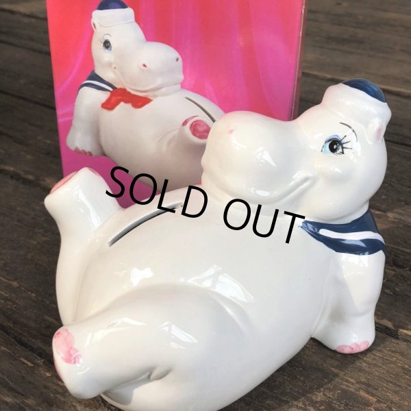 画像6: Vintage Happy Hippo Ceramic Piggy Bank Set of 3 (J773) (6)