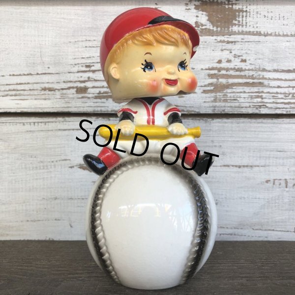 画像9: SALE Vintage Ceramic Bobble Head Doll Baseball (J788) (9)