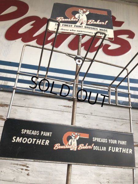 画像2: Vintage Brushes by Baker Store Display Rack Sign (J794)  (2)