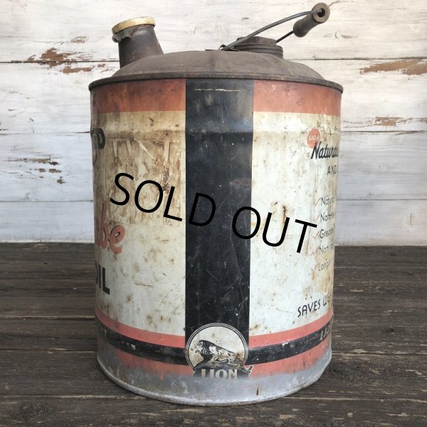 画像2: Vintage Oil can LION Motor Oil 5 U.S. GALLONS (J804)   (2)