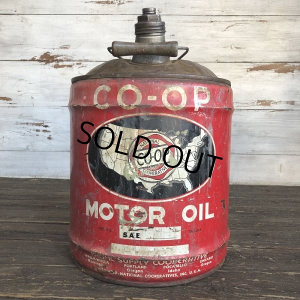 画像1: Vintage Oil can CO-OP Motor Oil 5 U.S. GALLONS (J806)   (1)