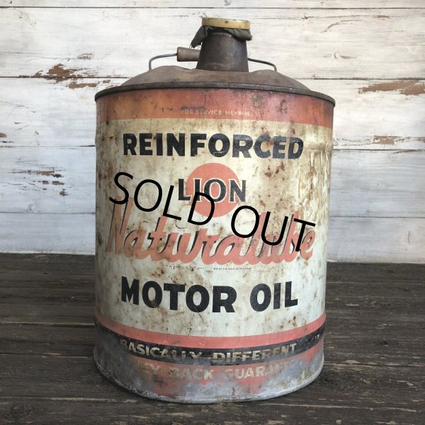 画像1: Vintage Oil can LION Motor Oil 5 U.S. GALLONS (J804)   (1)