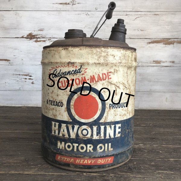 画像1: Vintage Oil can HAVOLINE Motor Oil 5 U.S. GALLONS (J805)   (1)