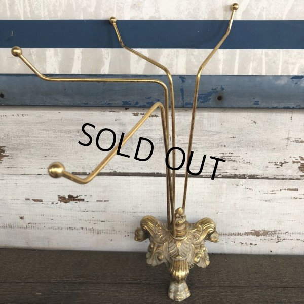 画像10: Vintage Brass Toned Counter Top Wire display Rack (J816) (10)