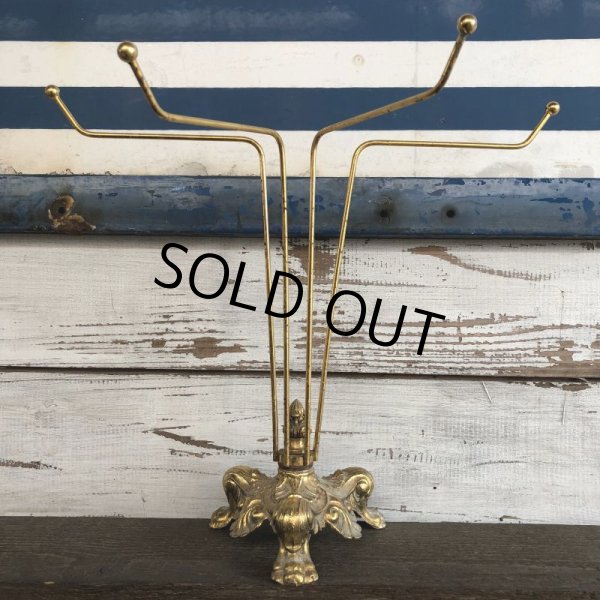 画像2: Vintage Brass Toned Counter Top Wire display Rack (J816) (2)