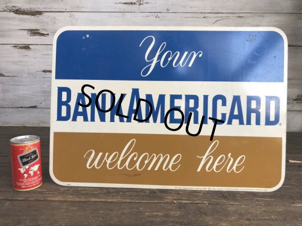 画像1: 60s Vintag BANK OF AMERICA Double Side Sign  (J941) (1)