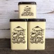 画像1: 70s Vintage Mushrom Canister Tin Can Set (J946) (1)