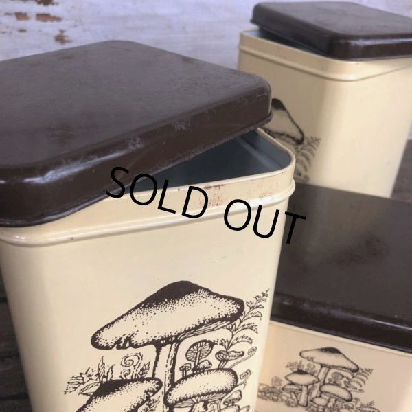 画像9: 70s Vintage Mushrom Canister Tin Can Set (J946) (9)