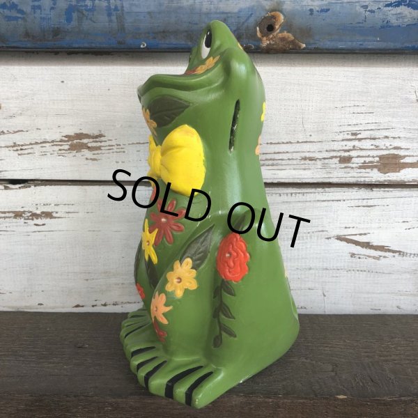 画像3: 70s Vintag  Hippie Flower Power Ceramic Frog Bank (J948) (3)