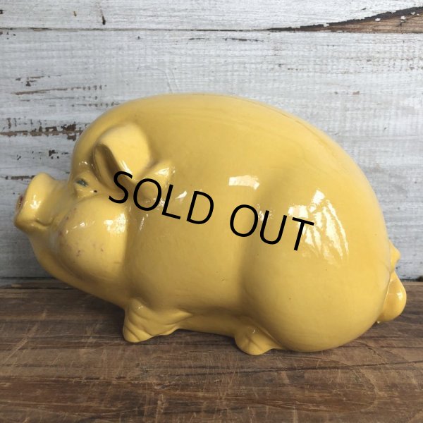 画像4: Vintage Ceramic Piggy Bank Yellow (J953) (4)