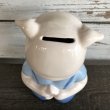 画像7: Vintage Ceramic Piggy Bank Blue (J955) (7)