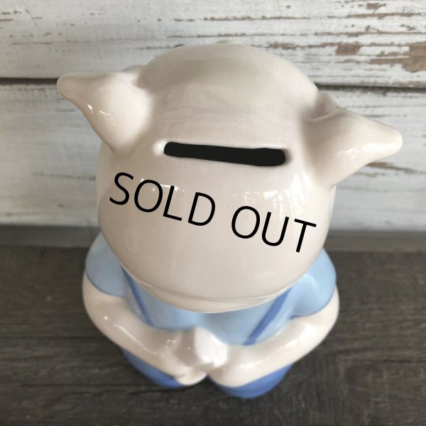 画像7: Vintage Ceramic Piggy Bank Blue (J955) (7)