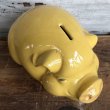 画像8: Vintage Ceramic Piggy Bank Yellow (J953) (8)