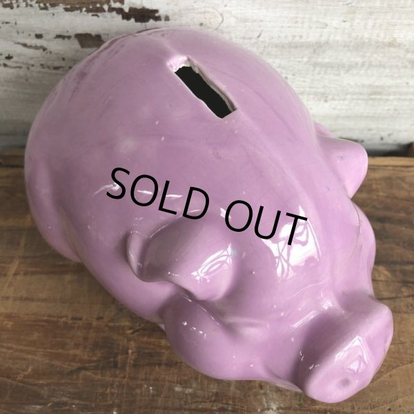 画像8: Vintage Ceramic Piggy Bank Pink (J952) (8)