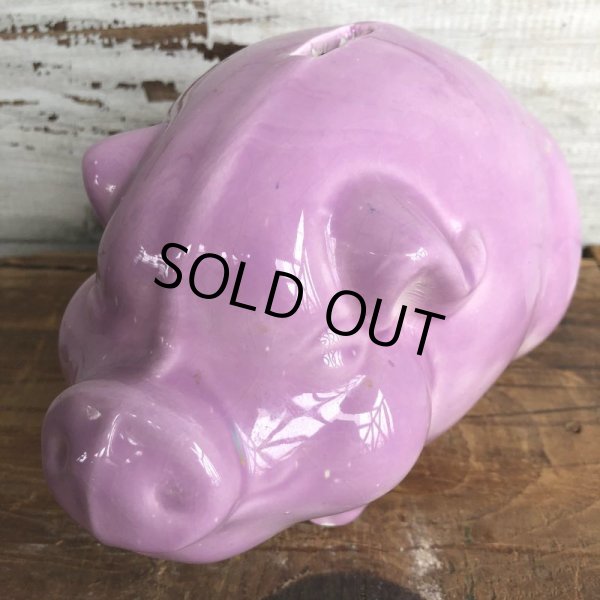 画像9: Vintage Ceramic Piggy Bank Pink (J952) (9)
