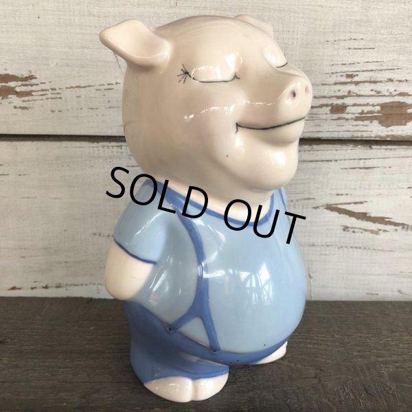 画像2: Vintage Ceramic Piggy Bank Blue (J955) (2)