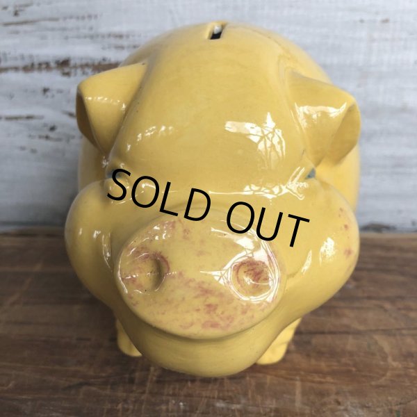 画像6: Vintage Ceramic Piggy Bank Yellow (J953) (6)