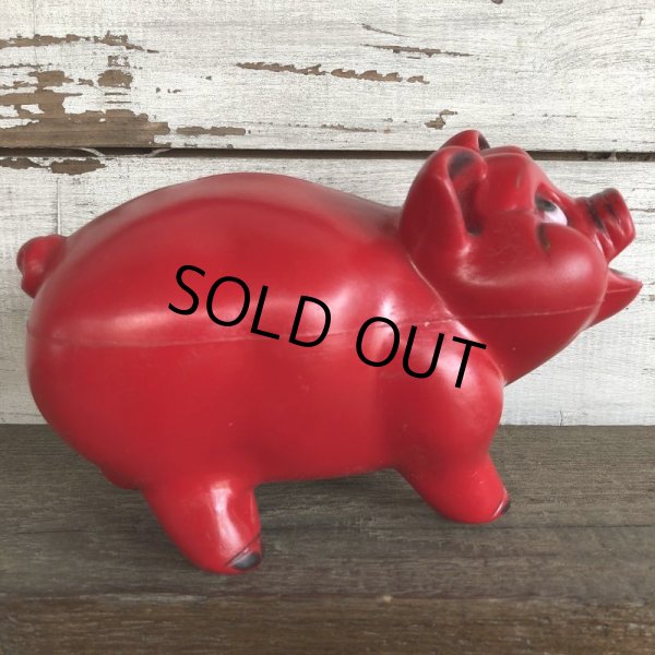 画像3: Vintage Plastic Piggy Bank Red (J954) (3)