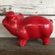画像5: Vintage Plastic Piggy Bank Red (J954) (5)