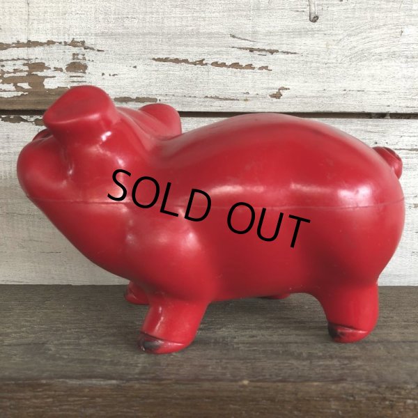 画像5: Vintage Plastic Piggy Bank Red (J954) (5)