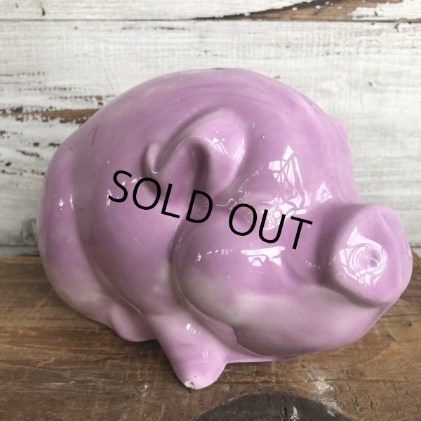画像1: Vintage Ceramic Piggy Bank Pink (J952) (1)