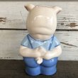 画像4: Vintage Ceramic Piggy Bank Blue (J955) (4)