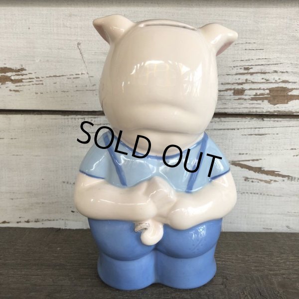 画像4: Vintage Ceramic Piggy Bank Blue (J955) (4)