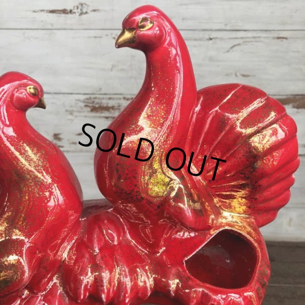 画像6: Mid Century California Pottery Pheasants Ceramic TV Lamp (J958) (6)