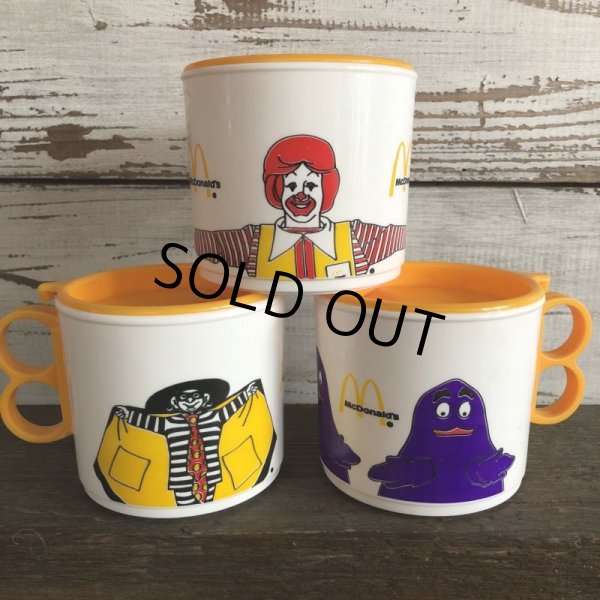 画像1: 80s Vintage McDonalds Grimace Plastic Mug Cup (J963)  (1)