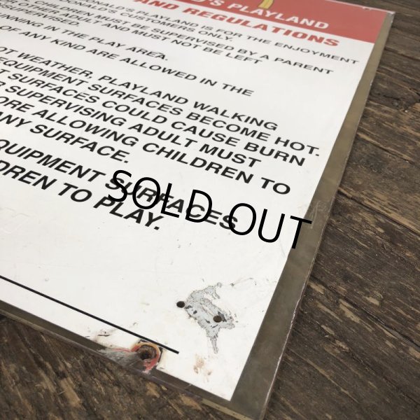 画像3: 70s Vintage MCDONALDS Playland Rules & Regulations Sign  (J948) (3)