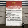 画像2: 70s Vintage MCDONALDS Playland Rules & Regulations Sign  (J948) (2)