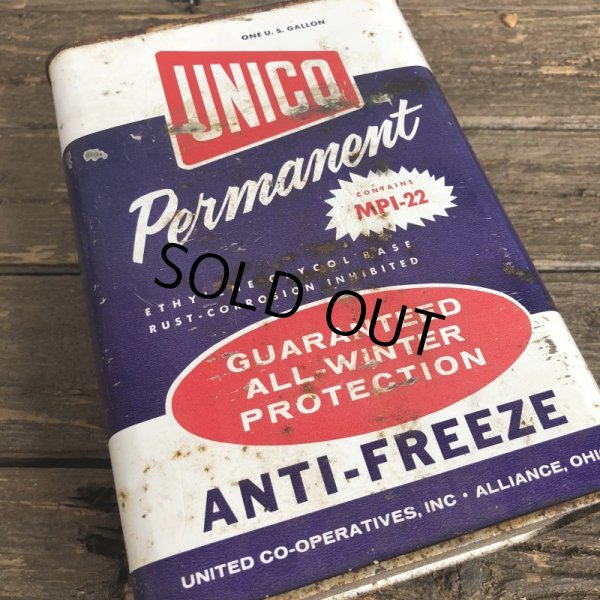 画像7: Vintage Oil Can UNICO Antifreeze One U.S. Gallon (J951)  (7)