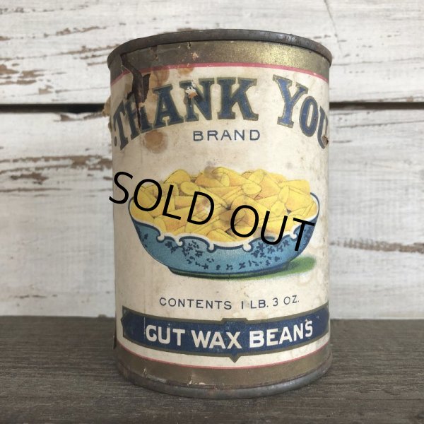 画像1: Vintage Thank You Brand Cut Wax Beans Can (J956)  (1)