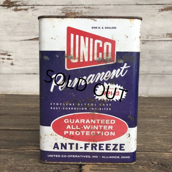 画像1: Vintage Oil Can UNICO Antifreeze One U.S. Gallon (J951)  (1)