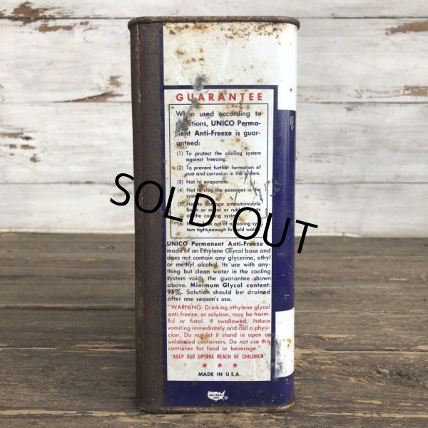 画像2: Vintage Oil Can UNICO Antifreeze One U.S. Gallon (J951)  (2)