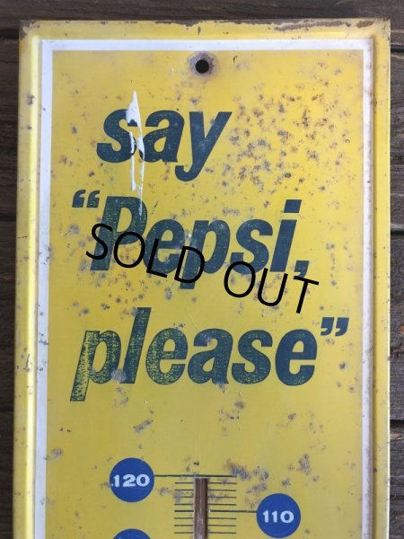 画像4: 60s Vintage Pepsi Thermometer Sign SAY PEPSI PLEASE (J969) (4)